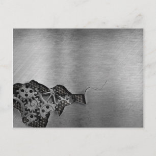 Cartão Postal Fundo metálico com dano mecânico