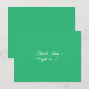 Cartão Postal Fundo Verde de Casa - Design de Casamento