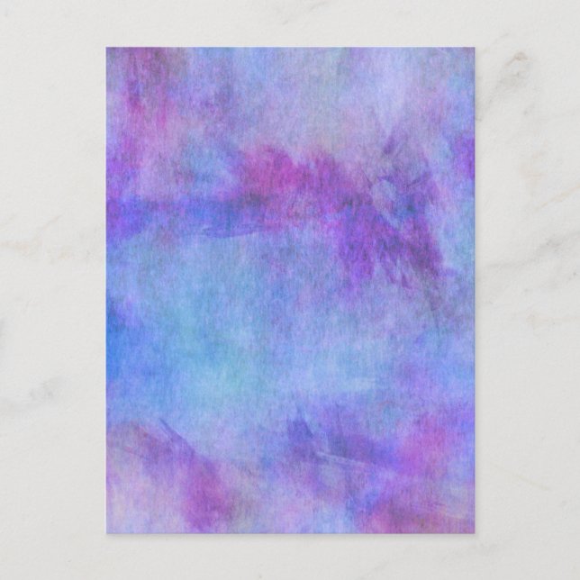 Cartão Postal Fundo Violet Teal Purple Watercolor (Frente)