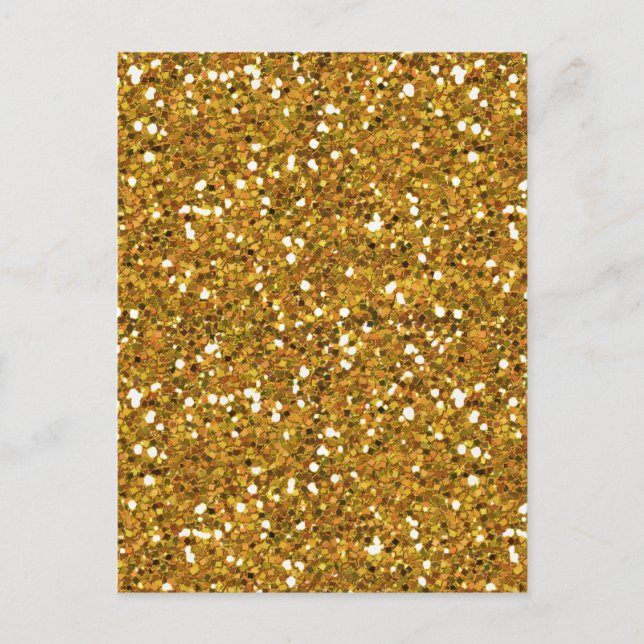 CARTÃO POSTAL FUNDODOURADO BRANCO GLITTER REAL MISTURADO (Frente)