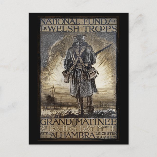Cartão Postal Fundraiser nacional das tropas galesas (Frente)