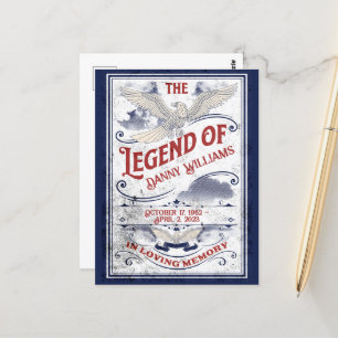 Cartão Postal Funeral de Veterano Patriótico em Memória Amorosa