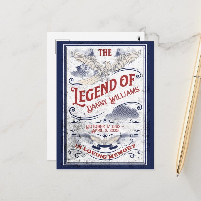 Cartão Postal Funeral Patriótico de Veterano Em Memória Amorosa (Frente/Verso In Situ)