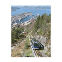 Funicular no cartão-postal Bergen