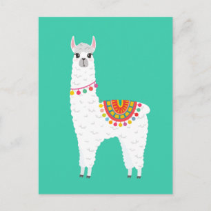 Cartão Postal Funky Alpaca lama drama animal fofo