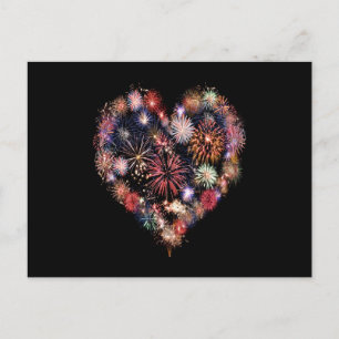 Cartão Postal Funky Fireworks Love