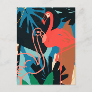 Cartão Postal Funky Flamingo