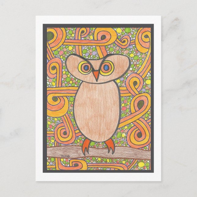 Cartão Postal Funky Owl (Frente)