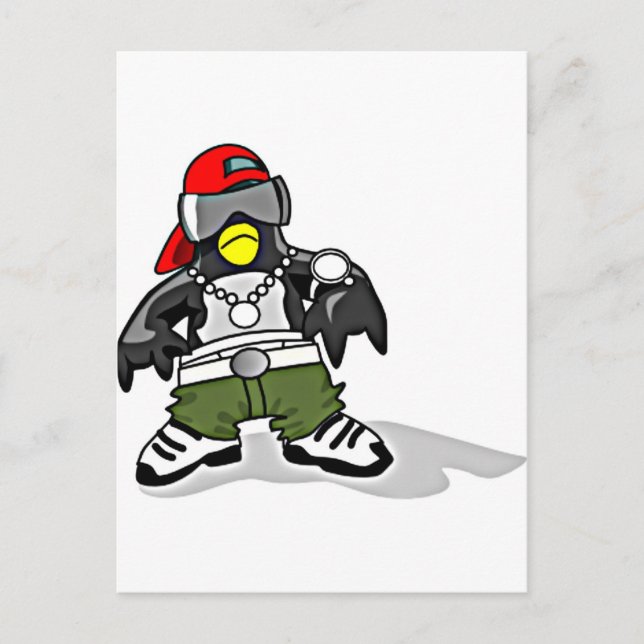 Cartão Postal Funky Penguin (Frente)