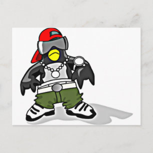 Cartão Postal Funky Penguin