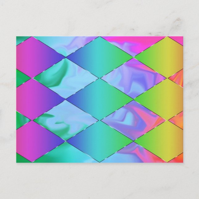 Cartão postal Funky Rainbow (Frente)