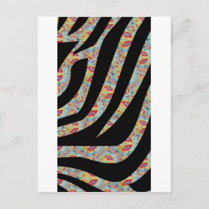 Cartão Postal Funky Zebra