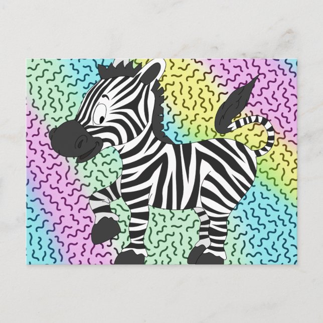 Cartão Postal Funky Zebra (Frente)