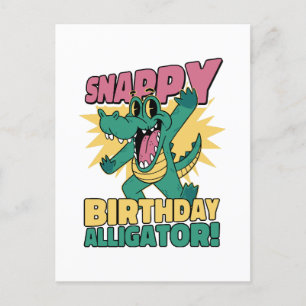Cartão Postal Funny Alligator Lover e Birthday Crocodile Gator