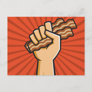 Cartão Postal Funny Bacon Lover Design
