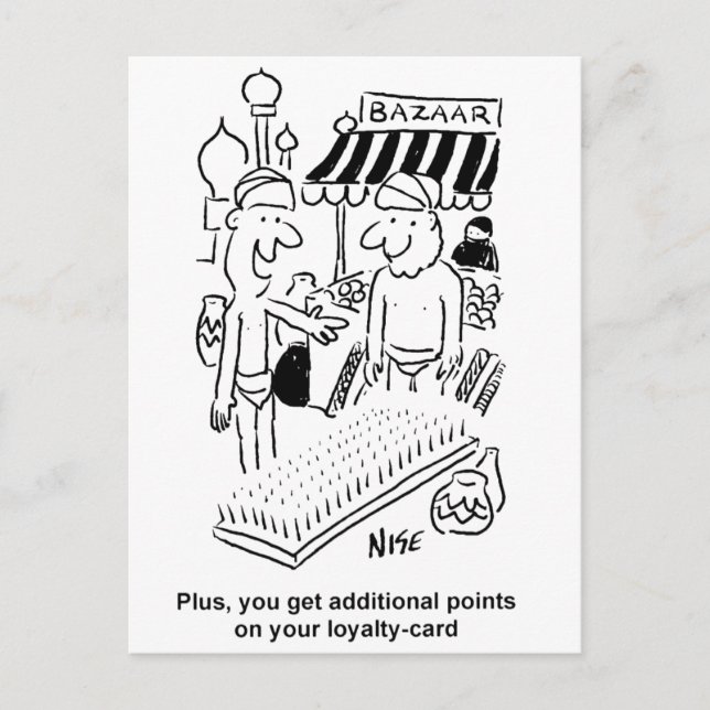 Cartão Postal Funny Bed of Unhas Indian Bazaar Marketplace (Frente)