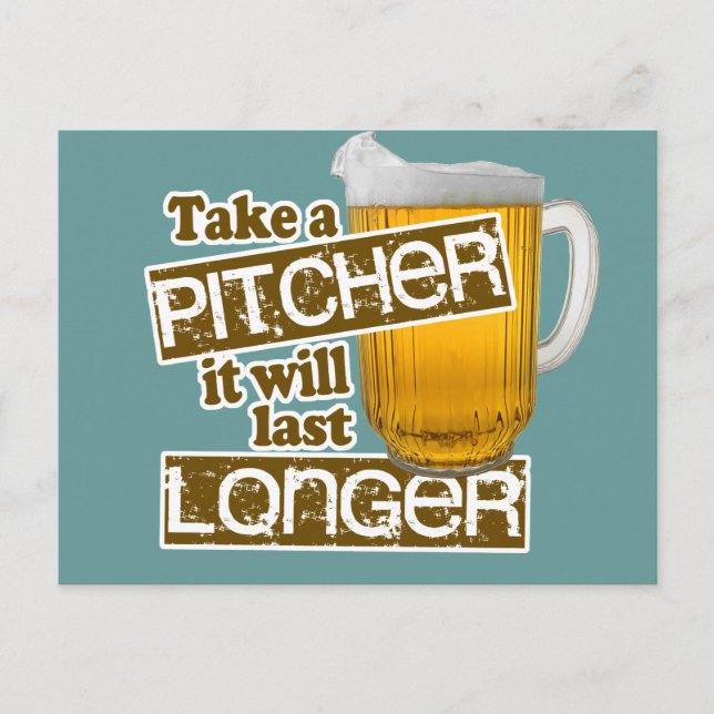 Cartão Postal Funny Beer Bebendo Parody (Frente)