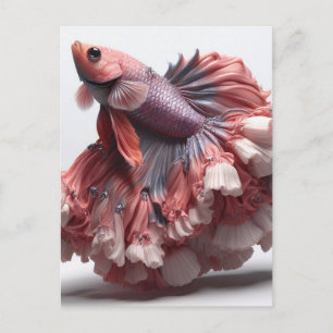 Cartão Postal Funny Betta Fish Fashion