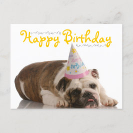 Cartão Postal Funny Bulldog Birthday