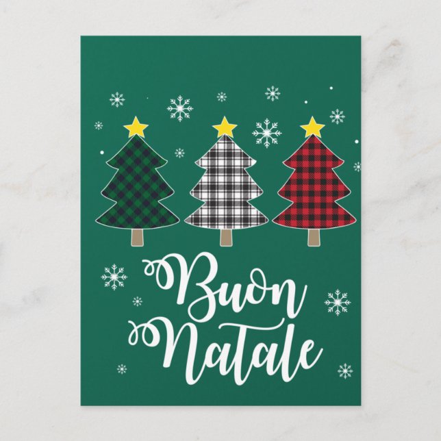 Cartão Postal Funny Buon Natale Itália Natal Feriado Italiano Ch (Frente)
