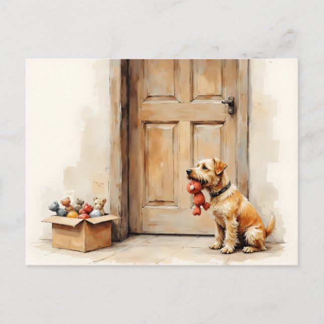 Cartão Postal Funny Change of Address from Tan Brown Dog (Frente)