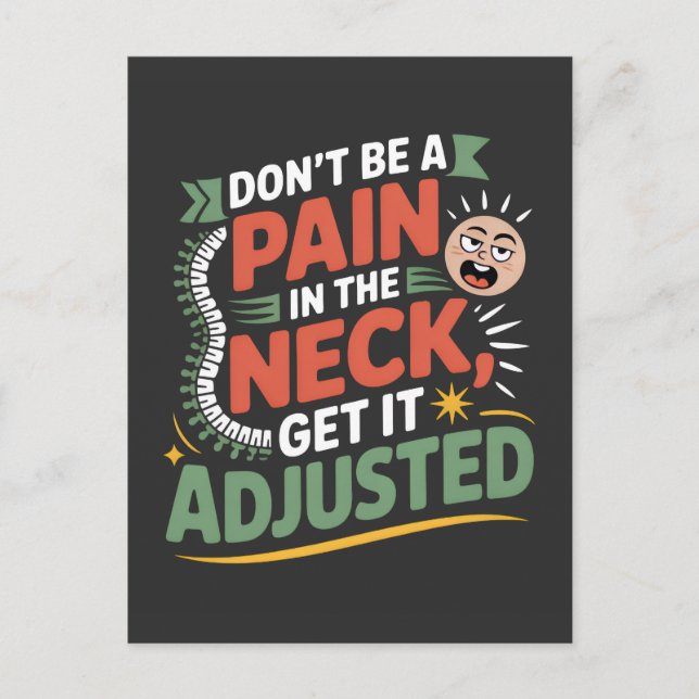 Cartão Postal Funny Chiropractic Spine Care Quote (Frente)
