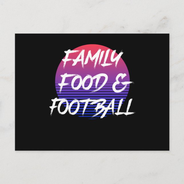 Cartão Postal Funny Christmas 80s Family Food And Football (Frente)
