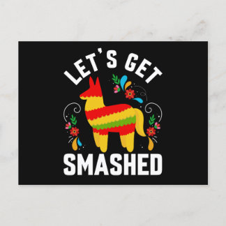 Cartão Postal Funny Cinco De Mayo Pinata Let's Get Smashed