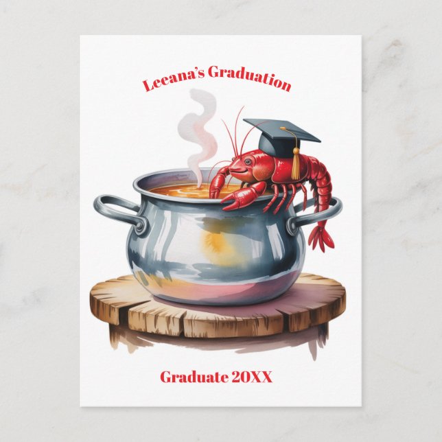 Cartão Postal Funny Crawfish Graduation (Frente)