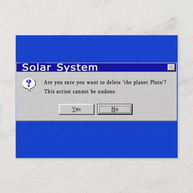 Cartão Postal Funny Demoted Pluto Design (Frente)