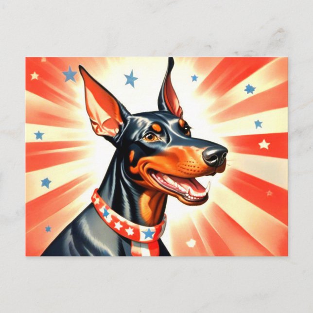 Cartão Postal Funny Doberman Pinscher (Frente)