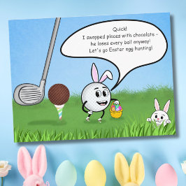 Cartão Postal Funny Easter Golf Ball Easter Egg Hunt Humor