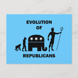 Cartão Postal Funny evolution Republican