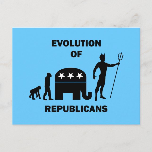 Cartão Postal Funny evolution Republican (Frente)