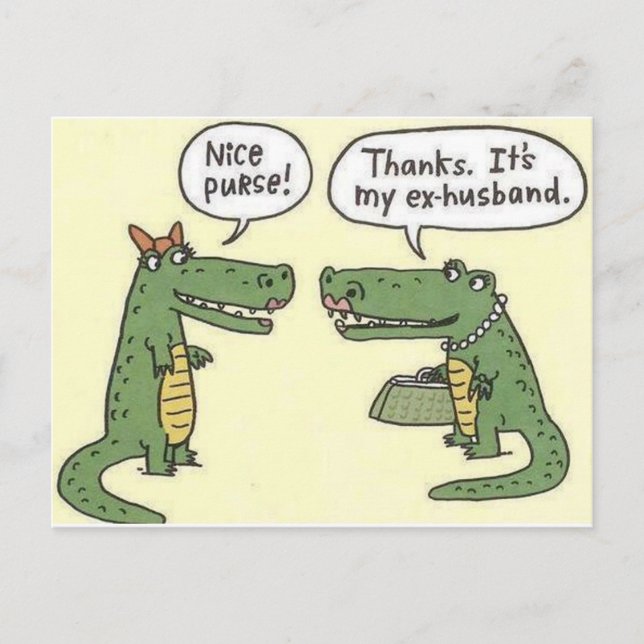 Cartão Postal Funny Ex Husband Alligator Purse (Frente)