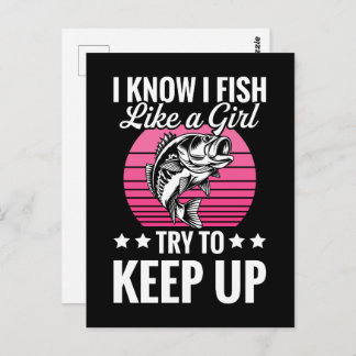 Cartão Postal Funny Fishing Theme 