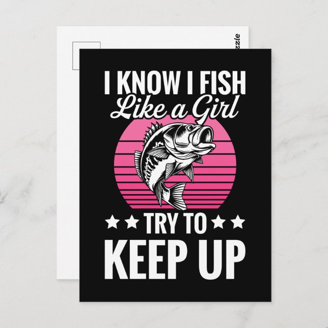 Cartão Postal Funny Fishing Theme  (Frente/Verso)