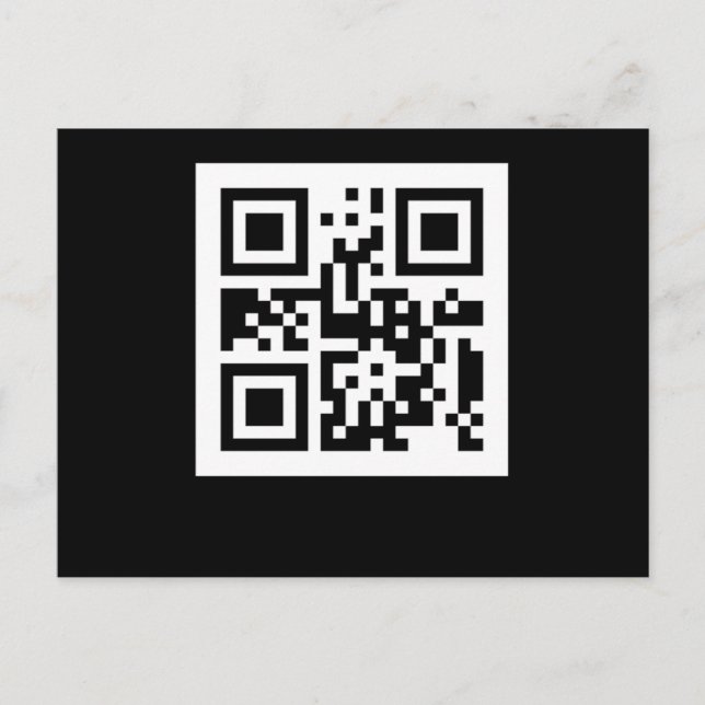 Cartão Postal Funny Geek Human QR Code Barcode Code Scanner (Frente)