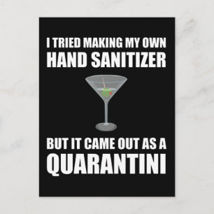 Cartão Postal Funny Hand Sanitizer Quarantini