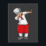 Cartão Postal Funny Hibachi Chef Comida japonês<br><div class="desc">Engraçado Dabbing Hibachi Chef Comida japonês Cook Lover.</div>