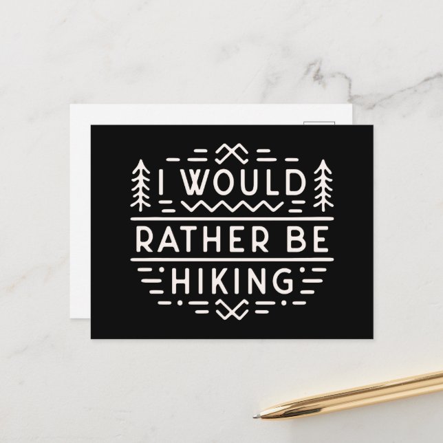 Cartão Postal Funny hiking sarcastic quotes for introvert hiker (Frente/Verso In Situ)