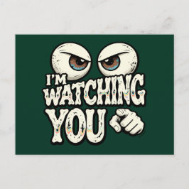 Cartão Postal Funny "I'M WATCHING YOU" Retro Eyes Greeting Card 