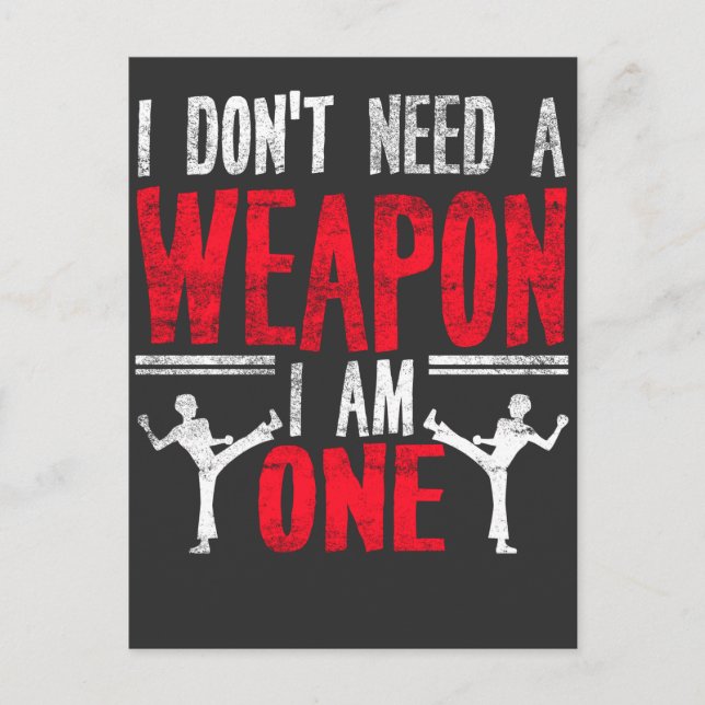 Cartão Postal Funny Karate Taekwondo Piada Arte Marcial Humor (Frente)