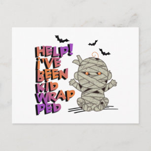 Cartão Postal Funny Kidwrapped Mummy Baby Orange ID683