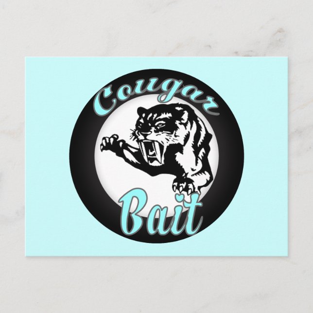Cartão Postal Funny Legal Retro Cougar Bait Geeky (Frente)