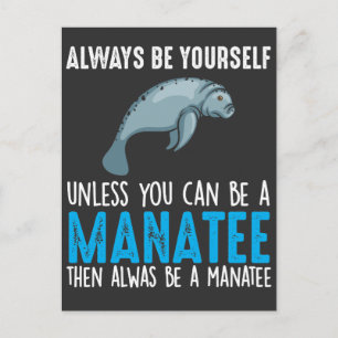 Cartão Postal Funny Manatee Cute Sea Animal Biologista