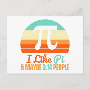 Cartão Postal Funny Math Teacher March 14th Pi Day Merch I Like