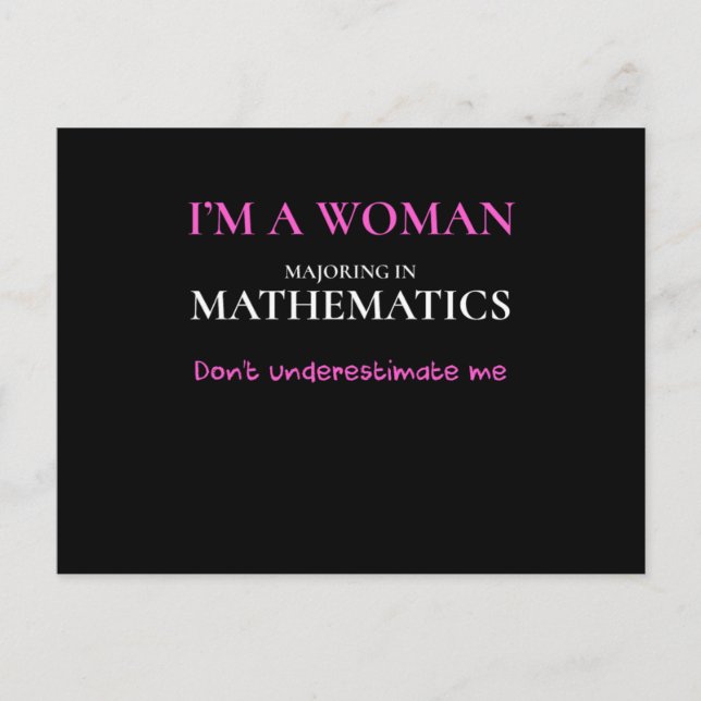 Cartão Postal Funny Mathematics Major Gift Women Math Degree Bir (Frente)