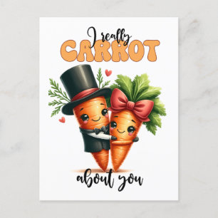 Cartão Postal Funny Namorados Carrot Casal