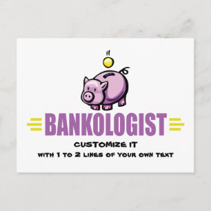 Cartão Postal Funny Piggy Bank